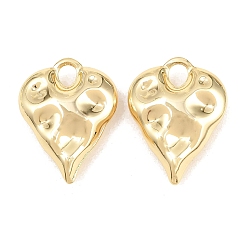 Real 18K Gold Plated Brass Pendants, Cadmium Free & Lead Free, Long-Lasting Plated, Rack Plating, Heart Charms, Real 18K Gold Plated, 34x26x9mm, Hole: 5x6mm