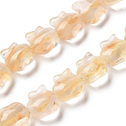 Navajo White Inner Flower Handmade Lampwork Beads Strands, Apple, Navajo White, 15.5x15x9mm, Hole: 1.2mm, about 24pcs/strand, 13.39 inch(34cm)
