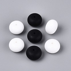 Blanco Cuentas de silicona, Rondana plana, blanco, 22.5x15 mm, agujero: 2.5~3 mm