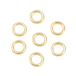 Настоящее золото 18K Латунь закрыт прыжок кольца, круглые, реальный 18 k позолоченный, 24 датчик, 3x0.5 мм, внутренний диаметр: 1.8 мм, о 50 шт / комплект