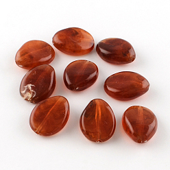 Шоколадный Акриловые бусины с имитацией драгоценных камней в форме слезы, цвет шоколада, 25x19x9 мм, Отверстие : 2 мм , около 180 шт / 500 г