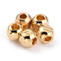 Настоящее золото 24K Spacer бисер латунные, долговечный, граненые круглые, реальный 24 k позолоченный, 3.5~4x3 мм, отверстие : 1.6 мм