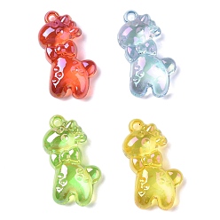 (52) Непрозрачная лаванда Гальваническое прозрачное уф-покрытие акриловые подвески, радужный, прелести жирафа, разноцветные, 38.5x26x12 мм, отверстие : 3 мм