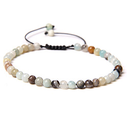 Flower Amazonite 4мм браслеты из натурального цветка амазонита с бусинами плетеные, регулируемые женские браслеты