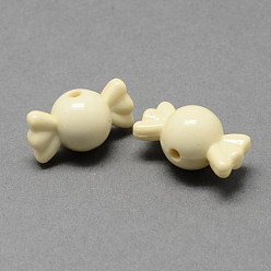 Лимонный шифон Сплошной цвет акриловые бусины, конфеты, лимонный шифон, 12x21x12 мм, Отверстие : 2 мм , около 389 шт / 500 г