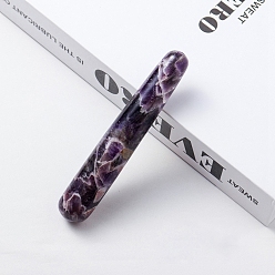 Аметист Натуральные аметистовые массажные палочки, массажные инструменты, гуа-ша соскабливающая палочка, конус, 100~110x20 мм