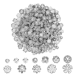 Серебро Ювелирные изделия, включая 1440шт. колпачков из латуни, железа и сплава, серебряные, 5~10x1~6 мм, отверстие : 1~1.8 мм