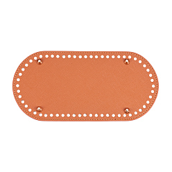 Шоколадный Искусственная кожа овальное длинное дно для вязания сумки, женские сумки ручной работы поделки аксессуары, цвет шоколада, 25x12x1.1 см, отверстия: 0.5 cm