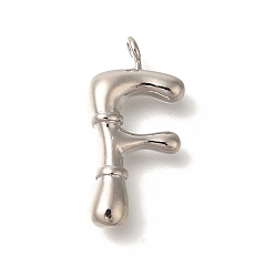 Letter F Стойки обшивки латунные подвески, без кадмия и без свинца, подвески с буквой az~z, Буква F, 24x12x4.5 мм, отверстие, 2 мм