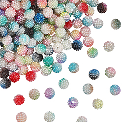 (52) Непрозрачная лаванда Имитация жемчуга акриловые, Берри бисера, комбинированные бисером, круглые, разноцветные, 12 мм, отверстие : 1.5 мм, около 200 шт / упаковка, 1 сумка/набор.