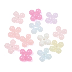 (52) Непрозрачная лаванда Пластиковые бусины, имитация желейных бусин, цветок, разноцветные, 11x11x5 мм, отверстие : 1.8 мм, 1724 шт / 500 г