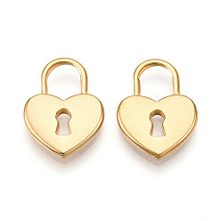 Настоящее золото 18K 304 подвески из нержавеющей стали, ионное покрытие (ip), подвески в форме сердца, реальный 18 k позолоченный, 16.5x12x2 мм, отверстие : 6x5 мм