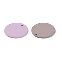 Mixed Color Brass Pendants, Round, Mixed Color, 20x1mm, Hole: 1.4mm