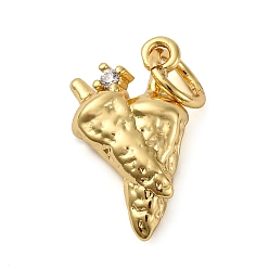 Настоящее золото 18K Латунные микро проложить кубического циркония подвески, морковные прелести, с целью перехода в кольце, долговечный, без кадмия и без свинца, стойки покрытие, реальный 18 k позолоченный, 14.5x8x4.5 мм, отверстие : 3 мм