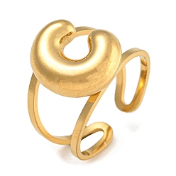 Letter C 304 перстень из нержавеющей стали, настоящее позолоченное кольцо-манжета 18k, буква С, внутренний диаметр: 18 мм, Письмо: 14~15x6.5~19 мм
