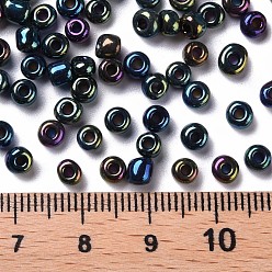 Colorful 6/0 Glass Seed Beads, Iris Round, Colorful, 4mm, Hole: 1mm, about 4500pcs/pound