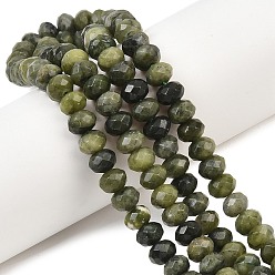 Chinese Jade Натуральные китайские бусины из южного нефрита, рондель, граненые, 8~8.5x5~6 мм, отверстие : 1 мм, около 68~76 шт / нитка, 14.96~15.35'' (38~39 см)