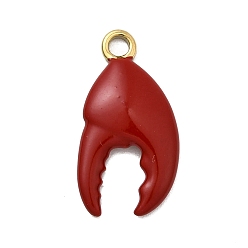 Другие 304 нержавеющей стальной эмали подвески, ионное покрытие (ip), реальный 18 k позолоченный, краб каркает, 17.5x9.5x2 мм, отверстие : 1.8 мм