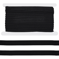 Черный 15м плоский нейлоновый эластичный шнур/лента, швейные принадлежности для одежды, с картой дисплея 1pc картона, чёрные, 21 мм, около 16.40 ярдов (15 м) / рулон