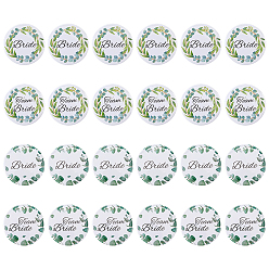 Color mezclado 24 piezas 4 estilos de broches redondos planos de hierro para bodas, color mezclado, 58x5 mm, 6 piezas / estilo