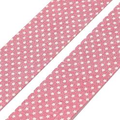 Бледно-фиолетовый Красный 5м лента из хлопка и льна с принтом в виде звезд, аксессуары для одежды, бледно-фиолетовый красный, 1-5/8 дюйм (40 мм), около 5.47 ярдов (5 м) / рулон
