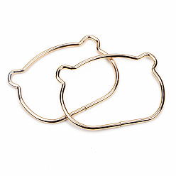 Золотой Ручки для сумок из сплава, голова медведя, аксессуары для замены сумок, золотые, 11.1x8.6x0.5 см