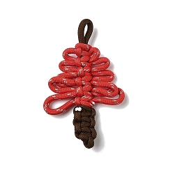 Красный Нейлон большие подвески, рождественская елка, красные, 120~130x73~77x10 мм, отверстие : 20x8 мм
