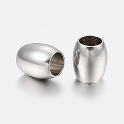 Нержавеющая Сталь Цвет Устойчивы к потускнению 201 бусины из нержавеющей стали, овальные, цвет нержавеющей стали, 5x6 мм, отверстие : 3 мм