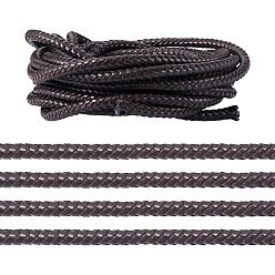 Coconut Brown 5M 8-Ply Imitation Leather Braided Cord, Round, for DIY Craft, Coconut Brown, 8~8.5mm, about 5.47 Yards(5m)/Set