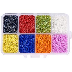 (52) Непрозрачная лаванда Смешанные 12/0 круглое стекло бисер, разноцветные, 2 мм, отверстия: 1 мм, около 12500 шт / коробка