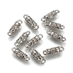 Платина Соединители звеньев сплава, колонка, без кадмия и без свинца, платина, 17x5.5x5 мм, отверстие : 1.4 мм