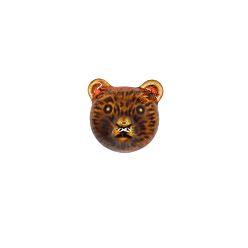 Оранжево-Красный Медвежьи фарфоровые ручки для ящиков, шкаф тянет ручки, аксессуары для дверных ручек, оранжево-красный, 38x32x32 мм