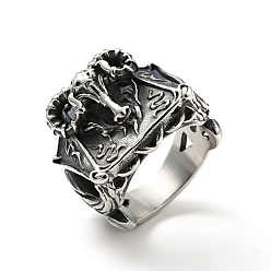 Античное Серебро 316 кольцо на палец из нержавеющей стали, готические украшения для мужчин и женщин, античное серебро, размер США 11 1/4 (20.7 мм)