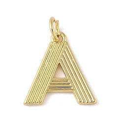 Letter A Латунные подвески, с целью перехода в кольце, письмо амулеты, стойки покрытие, долговечный, без кадмия и без свинца, реальный 18 k позолоченный, буква a, 15x14x1.5 мм, отверстие : 3.5 мм