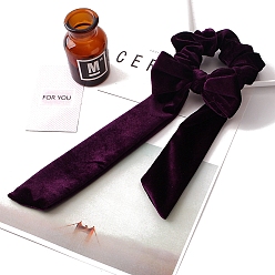 Индиго Бархатные резинки для волос, аксессуары для волос для женщин и девочек, бантом, индиговые, 150x90 мм