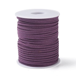 Purple 45M Faux Suede Cord, Faux Suede Lace, Purple, 2~2.5x1.5~2mm, about 50 Yards(45m)/Roll