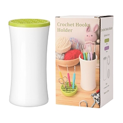 Зелено-Желтый Пластиковый держатель для крючка, вязание крючком хранения инструмент, колонка, зеленый желтый, 9x18 см