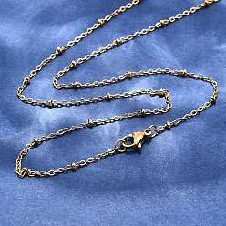 Золотой 304 из нержавеющей стали кабель цепи ожерелья, с карабин-лобстерами , золотые, 17.91 дюйм (45.5 см), 1.5 мм