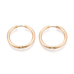 Настоящее золото 18K Серьги из 304 нержавеющей стали, ионное покрытие (ip), реальный 18 k позолоченный, 24x25x2.5 мм