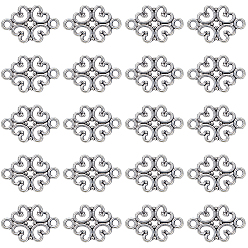 Античное Серебро 100шт. подвески-подвески в тибетском стиле, без свинца и без кадмия, цветок ссылки, античное серебро, 18x13x1 мм, отверстие : 2 мм