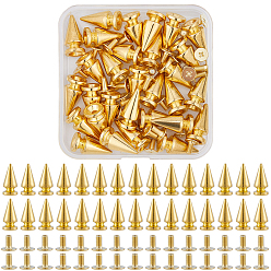 Золотой 30 шт. заклепки из сплава, конус, золотые, 19.5x9.5 мм, отверстие : 2.5 мм