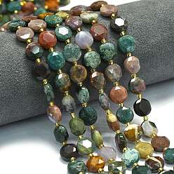 Океанический Джаспер Океан Природный яшмы бисер нитей, граненый шестиугольный разрез, плоско-круглые, с бисером, 10~10.5x6 мм, отверстие : 1 мм, около 31~32 шт / нитка, 15.35''~15.55'' (39~39.5 см)