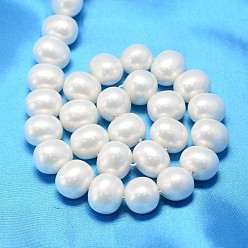 White Oval Shell Pearl Bead Strands, White, 19x16x14mm, Hole: 1.5mm, about 25pcs/strand, 15.74 inch