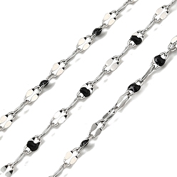 Черный 304 цепи натяжные нержавеющие, с эмалью, пайки, с катушкой, реальный 18 k позолоченный, чёрные, 2 мм