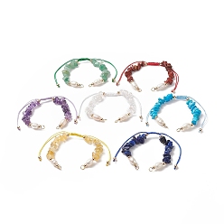Mixed Stone Natural Gemstone Chip & Cultured Freshwater Pearl Beaded Bracelet Sets, for Adjustable Nylon Thread Braided Link Bracelet Making, 5-7/8 inch(15cm), Hole: 3.4mm, 7 style, 1pc/style, 7pcs/set