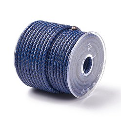Средно-синий Оплетенный шнур из натуральной кожи, кожаный шнур ювелирных изделий, ювелирные изделия DIY делает материал, светло-синий, 5 мм, около 21.87 ярдов (20 м) / рулон