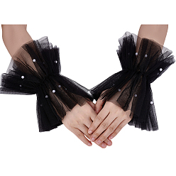 Черный Рукава-оборки из газовой ткани со съемными кружевами, реквизит для косплей-одежды, чёрные, 210x80x10 мм