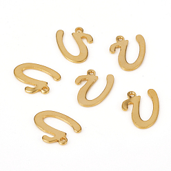 Letter U 201 подвески из нержавеющей стали, лазерная резка, буквы, золотые, letter.u: 14x11x1.2 мм, отверстие : 1 мм