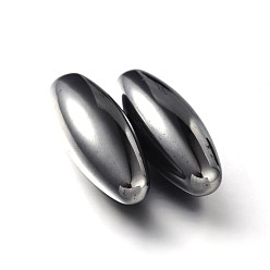 Magnetic Hematite Magnetic Synthetic Hematite Oval Beads, No Hole/Undrilled, Magnetic Synthetic Hematite, 44x15.5mm