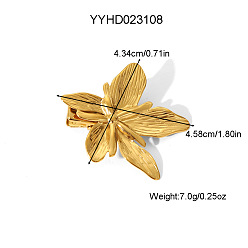 Цветок 304 Заколки для волос из кожи аллигатора из нержавеющей стали для женщин, высококачественный аксессуар для волос, золотые, цветок, 45.8x43.4 мм